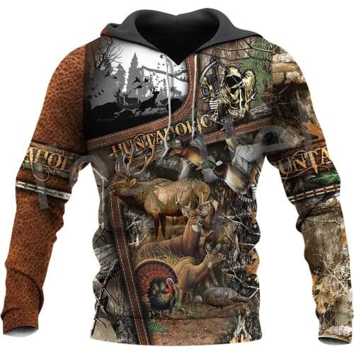 Tessffel Deer Hunter Animal Hunting Camo Tattoo Streetwear 3DPrint Men/Women Harajuku Pullover Autumn Long Sleeve Zip Hoodies 18