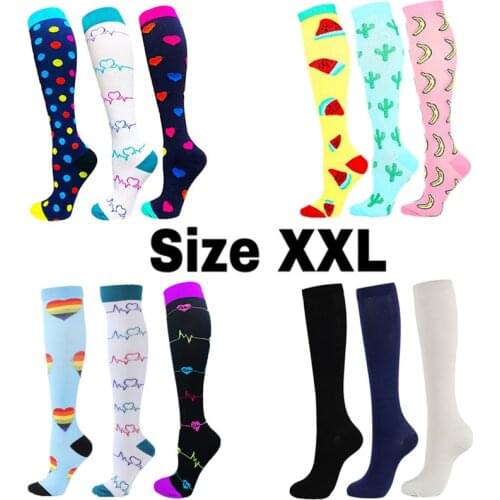 AM Size S-XXL Compression Socks Running Men Women Graduated Nursing Socks Fit for Outdoor Cycling Marathon Hiking Travel Flight