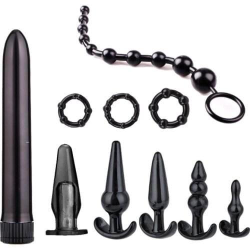8 piece anal plug kit Vibrator gay anal butt plug stimulating toy for women couple sex products adult female store