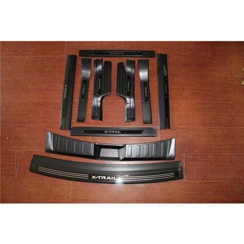 Car Rear Door Bumper Protector sill plate Scuff Plate/Door Sill Carbon fiber Car Styling for Nissan X-Trail t32 2017-2020