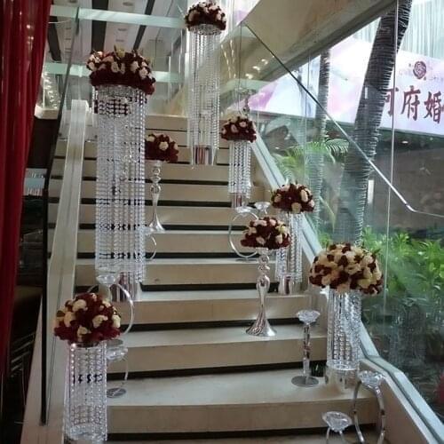 1M New Bead Hanging Crystal Clear Acrylic Beads Garland Chandelier Hanging Wedding Decor Supplies SCVD889