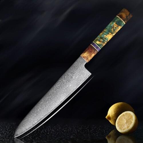 8.5 inch Chef Knife Japanese VG10 Damascus Fish Sashimi Knife High Carbon Stainless Steel Knife Kitchen Cooking Tools
