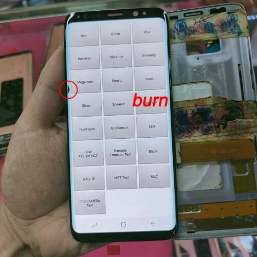 Original Dot Burn S8 LCD For SAMSUNG Galaxy S8 G950 G950F Display Touch Screen Digitizer With Frame LCD For Samsung G950
