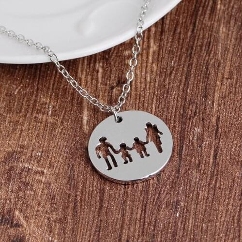 Dropshipping Fashion Family Jewelry For Women Daughter Son Mother Father Pendant Necklace Choker Jewelery Collares Love Gift