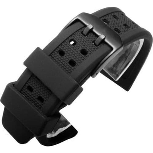 23mm Soft silicone natural rubber Watch Band Men Black Outdoor Military Sport Diving Watch Strap For Luminox Accessories