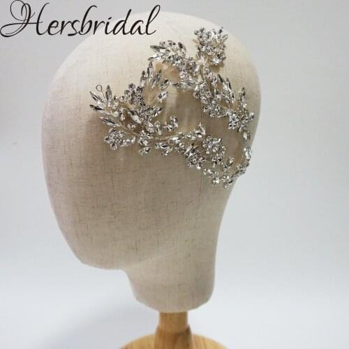 Luxury Crystal Bridal Hair Vine Headband Handmade Wedding Headpiece Stunning Party Hair Jewelry For Brides