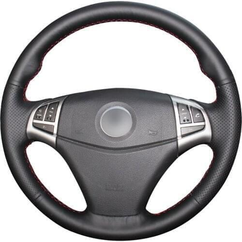 Hand-stitched Black Artificial Leather Car Steering Wheel Cover for Ssangyong Korando 2011 2012 2013 2014