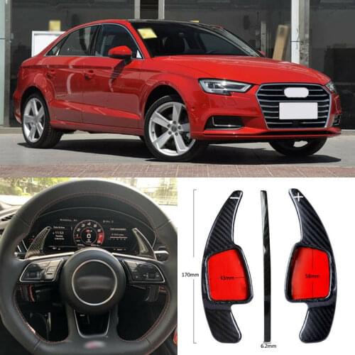 Carbon Fiber Gear DSG Steering Wheel Paddle Shifter Cover Fit For Audi A3 2017-2018