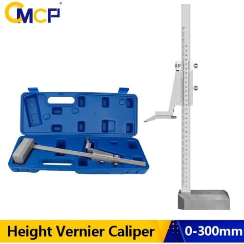 CMCP Height Gauge 0-300mm Height Vernier Calipers Stainless Steel Caliper with Stand Measure Ruler Measure Tools