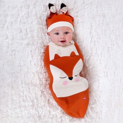 PUDCOCO Newborn Infant Baby Girl Boy Sleeping Bags Cartoon Animal Swaddle Wrap Blanket Baby Photography props 0-6M