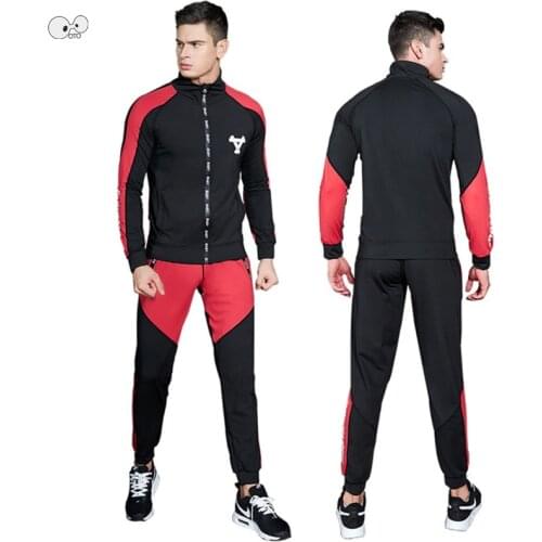 2pcs/set Men Quick Dry Sweatshirt Top Pants Sports Suit Autumn Winter New Running Set Fitness Gym Training Workout Sportswear
