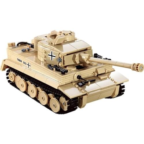 New World War II 2 Military Army Germany Panzer Tiger Tank Vehicle Battle Building Blocks WW2 Bricks Figures Toys For Kids Gifts