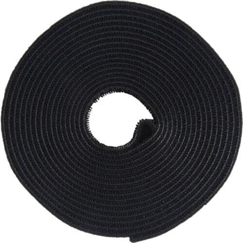 Utility Nylon Double-sided Black Hook & Loop Fastening Tape Strip Cable Tie Roll