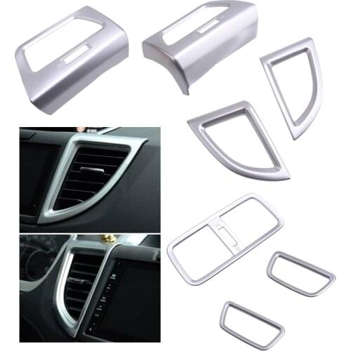 CITALL 7Pcs Interior Matte Silver Dashboard AC Air Vent Frame fit for Honda CRV CR-V 2012-2013 2014 2015 2016