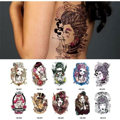 Waterproof Temporary Tattoo Sticker Cool Fake Tattoo Flash Tattoo Rose Fox Big Size Tatto Body Art for Girl Women Men