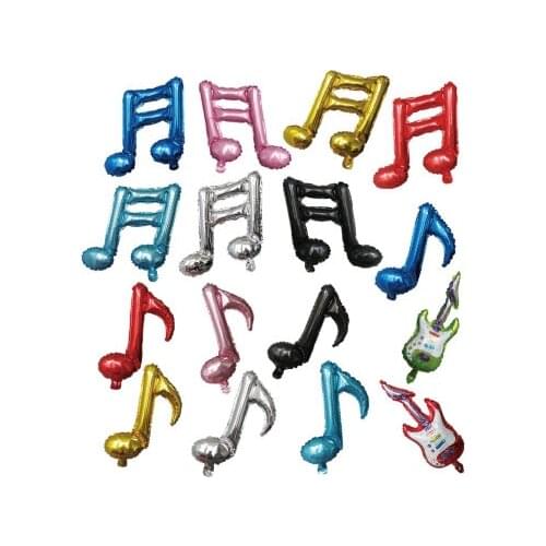 1pc Musical Note Balloon Wedding Decor Happy Birthday Balloons Blue Green Guitar Foil Balloon Concert Party Supply Decoration