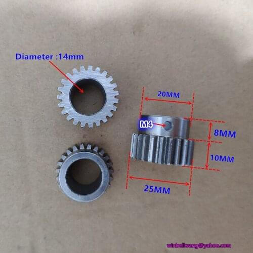 1M 23T Steel gear outside diameter 25m 1Modulus bore diameter 14mm gear