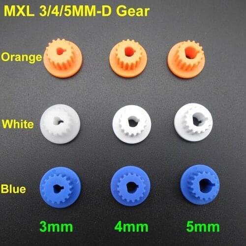 100Pc 16T D-Shape MXL Main Shaft Gear Plastic POM 16 Teeth T=16 Aperture 3MM 4MM 5MM D Hole For D-Shaft D-Axis Orange White Blue