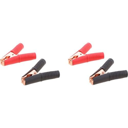 2 Pair Heavy Duty Battery Alligator Clips Clamp Terminal Replacement Booster for Cars, Vehicles, Automobiles (100A)