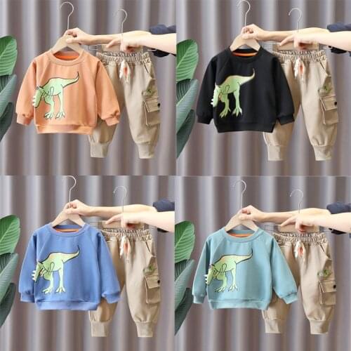 2 Pieces/set Autumn Casual Clothes Set Childrens Clothing Kids Cartoon Clothes Baby Boy Long Sleeve Tops Pants Sets Ropa Bebe