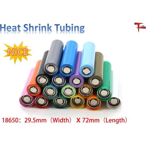 20pcs 18650 Lipo Battery PVC Heat Shrink Tube Width 29.5mm x 72mm Length Insulated Film Wrap Protect Case Pack Wire Cable Sleeve