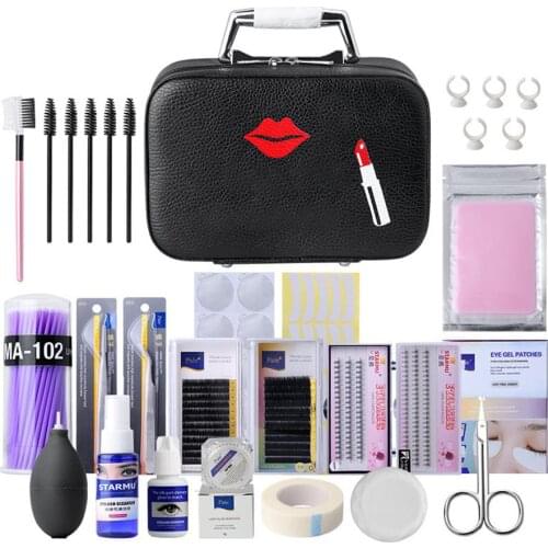 22PCS Beauty Salon Special Eyelash Extension Kit Eyebrow Comb Fake Eyelashes Tweezers Glue Gel Remover Eyelashes Extension Pract