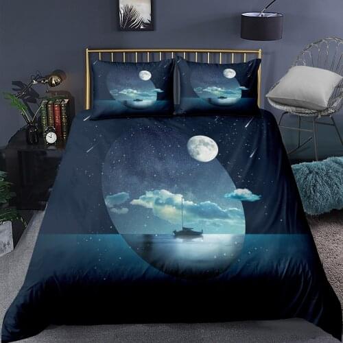 Galaxy Comforter Cover Bedding Sets 3PC Universe Space Planet Star Soft Microfiber Duvet Cover With 2pcs Pillowcases