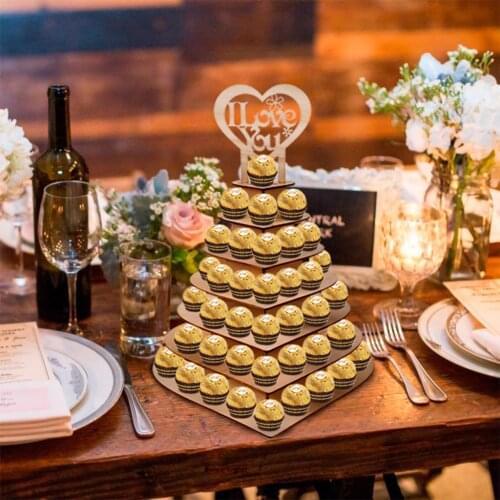 7-Layer Chocolate Display Rack Stand Tower Heart Wedding Party Centrepiece Decor
