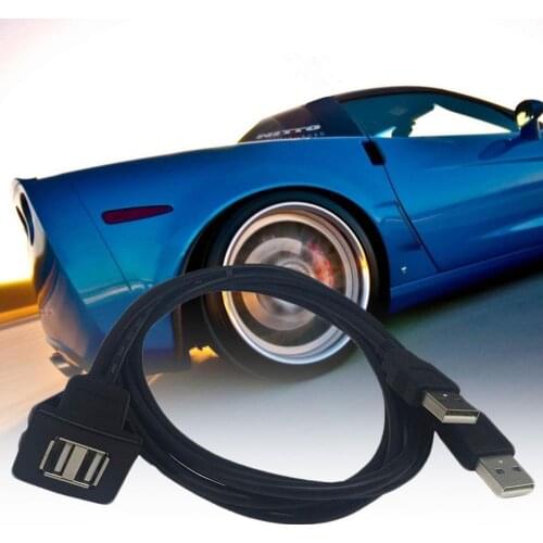 80% 50% Hot Sell 1m Dual Port USB2.0 Male to Female Car Dashboard Mount Extension Adapter Cable