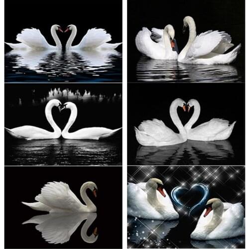 New 5D DIY Diamond Painting Full Square Round Drill Hundred Swans Diamond Embroidery Animal Cross Stitch Crafts Home Decor Gift