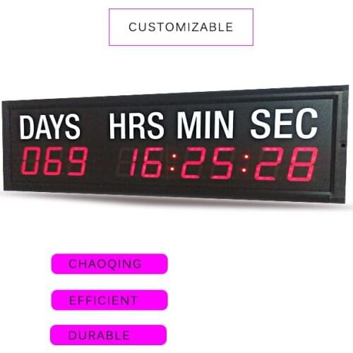 Big size 1,8inch height character day,hours,minutes and seconds led countdown timer with white sticker(HIT9-1.8R),wall clock