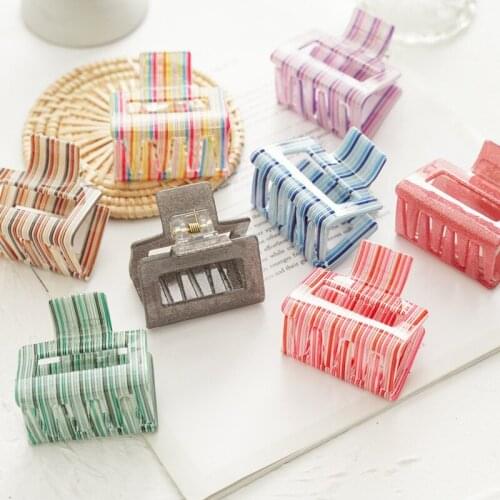 Color Acrylic Square Hair Grab Geometric Acetic Acid Hairpins Multiple Colorful Hair Clamps Crab Simplicity Hair Accessories New