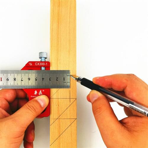 Woodworking 45 Degree Angle Scribe Carpenter Gauge Measurement Layout Universal Ruler Locator Adjustable Fixed Measuring Tools