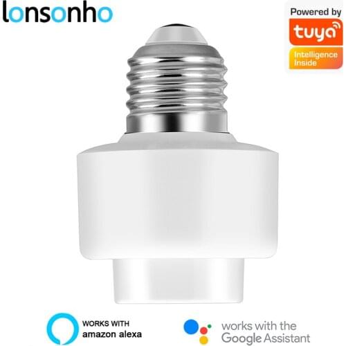 Lonsonho Tuya Smart Life WiFi E27 Lamp Holder Base Led Bulb Light Socket Compatible Alexa Google Home Smart Home Automation
