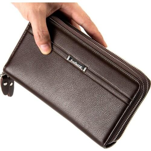 Baellerry Zipper Long Wallet Mens Coin Purse Leather Notecase Business Male Clutch Carteira Phone Organizer Wallet Boss hand bag