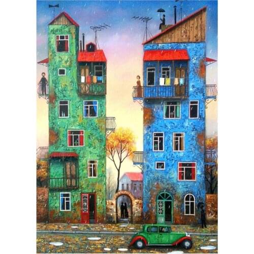 House Needlework,14CT Canvas Counted For embroidery,DIY Cross stitch kits, Building Arts Pattern Cross-Stitching home decor