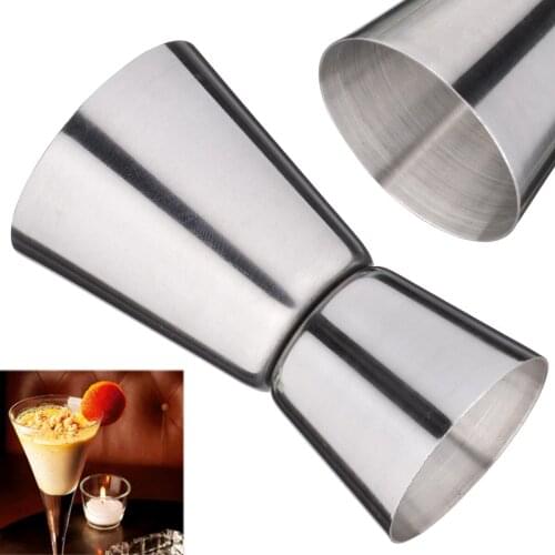 Double Side Cocktail Liquor Bar Measuring Cups Stainless Steel Jigger Short Drink Spirit Measure Cup For Bartender Wine Bar Tool