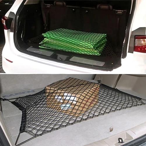 70*70cm Universal Car Trunk Luggage Rear Cargo Organizer Storage Elastic Mesh Net Holder 4 Plastic Hooks Auto Mesh