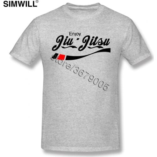 Mens 100% Cotton Jiu Jitsu T Shirt Short Sleeved Crew Neck Tee Brazilian jiu-jitsu Tshirt BJJ T-Shirts Brother Gift Merchandise