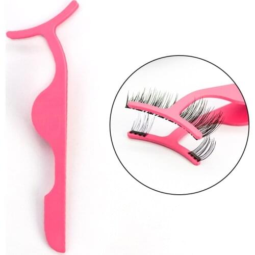 Genailish 1Pc False Eyelashes Extension Applicator Eyelash Tweezers Clip For Fake Eye Lashes Wear Curler Lash Nipper Makeup Tool
