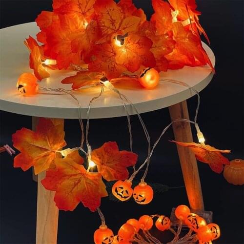 1.5M 10LED Artificial Halloween lights pumpkin maple leaf string lights for Home Garden Decoration Event Party Festive Supply