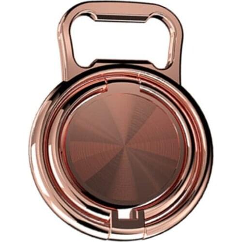 H7JF Universal Finger Ring Kickstand 180°Rotation with Polished Metal Phone Grip for Magnetic Car Mount for All Smartphones