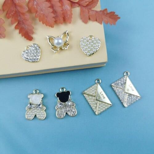JeQue 10pcs Bear Heart Envelope Butterfly Charms for Making Bracelets Earrings Pendants Necklace DIY Handmade Jewelry Craft