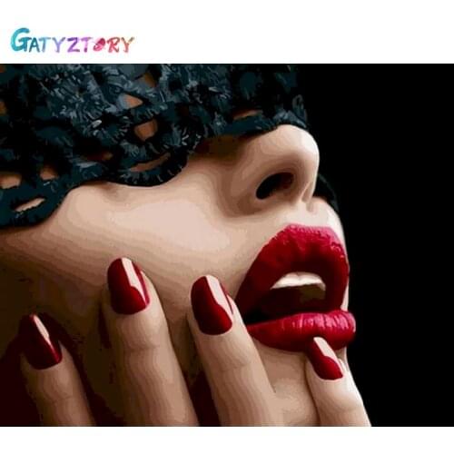 Gatyztory Figure Coloring By Numbers Canvans Drawing Acrylic Paints DIY Gift Home Decor Painting By Numbers With Frame