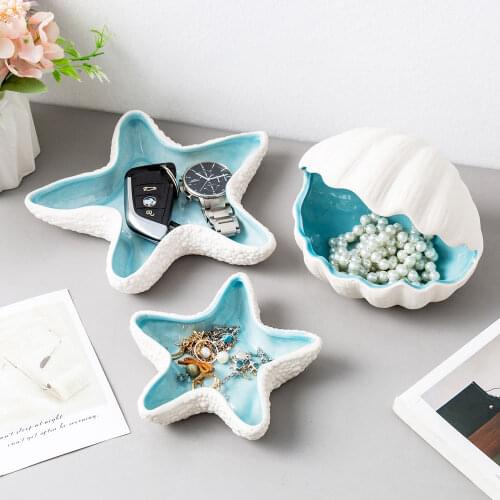 Ceramic Storage Painted Pallet Tray Display Board Jewelry Key Necklace Ring Earrings Display Tray Creative Decoration Organizer