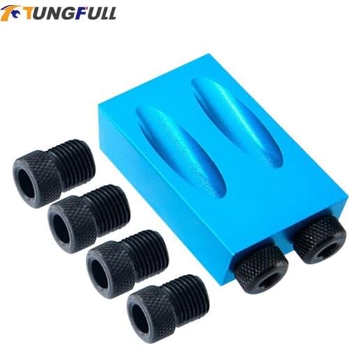 Oblique Hole Drill Bits 15 Degree Pocket Hole Drilling Jig Kit Hole Puncher DIY Carpentry Tool Hole Locator Drill Bits