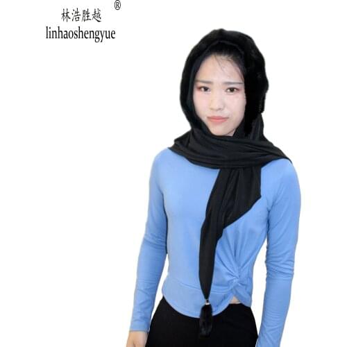 Linhaoshengyue Warm Real Fur Mink Shawl Shawl Hat Belongs to Classic Style