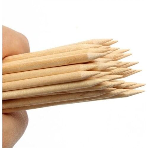 New 100pcs/set 50pcs/set Orange Women Lady Double End Nail Art Wood Stick Cuticle Pusher Remover Pedicure Manicure Tool Set