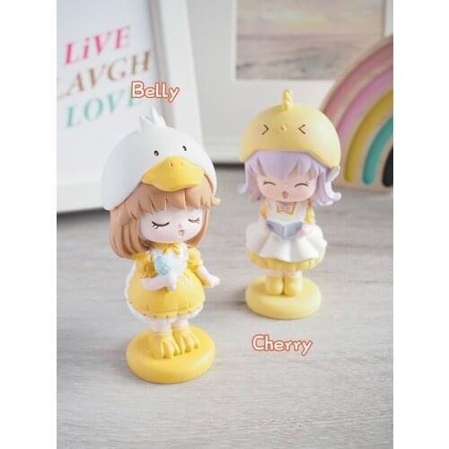 Cute little yellow duck car decoration good thing couple healing small object office desktop birthday gift girl