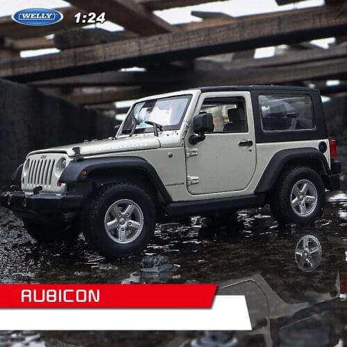 WELLY 1:24 Jeep Wrangler White hard car alloy car model simulation car decoration collection gift toy Die casting model boy toy